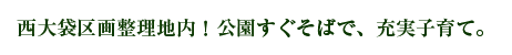 西大袋区画整理地内!公園すぐそばで、充実子育て。 西大袋区画整理地内!公園すぐそばで、充実子育て。